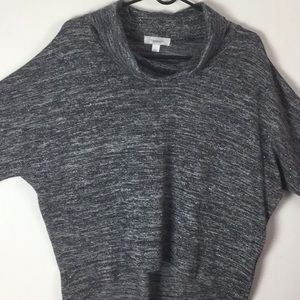 Dress Barn Cow Neck High Low Hem L Sequin Batwing Turtleneck 3/4 Sleeve Winter